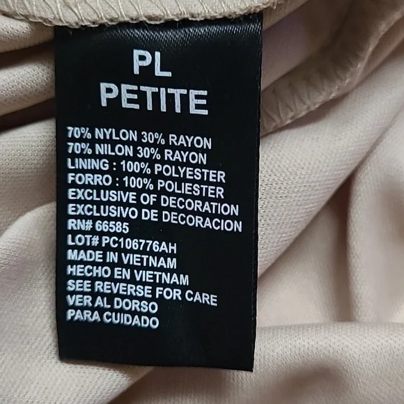 PERCEPTIONS New York Blush Nude Lace Sheath Dress Perite L nwt - Picture 9 of 9